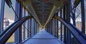 Hutchinson: walkway, Pedestrian Bridge, covered walkway